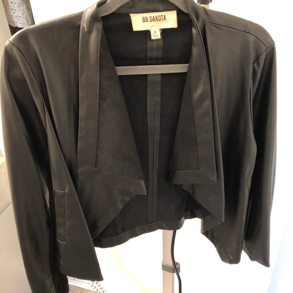 Bb Dakota leather jacket. Drape front